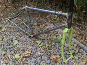 Steel mountain bike frame with fork